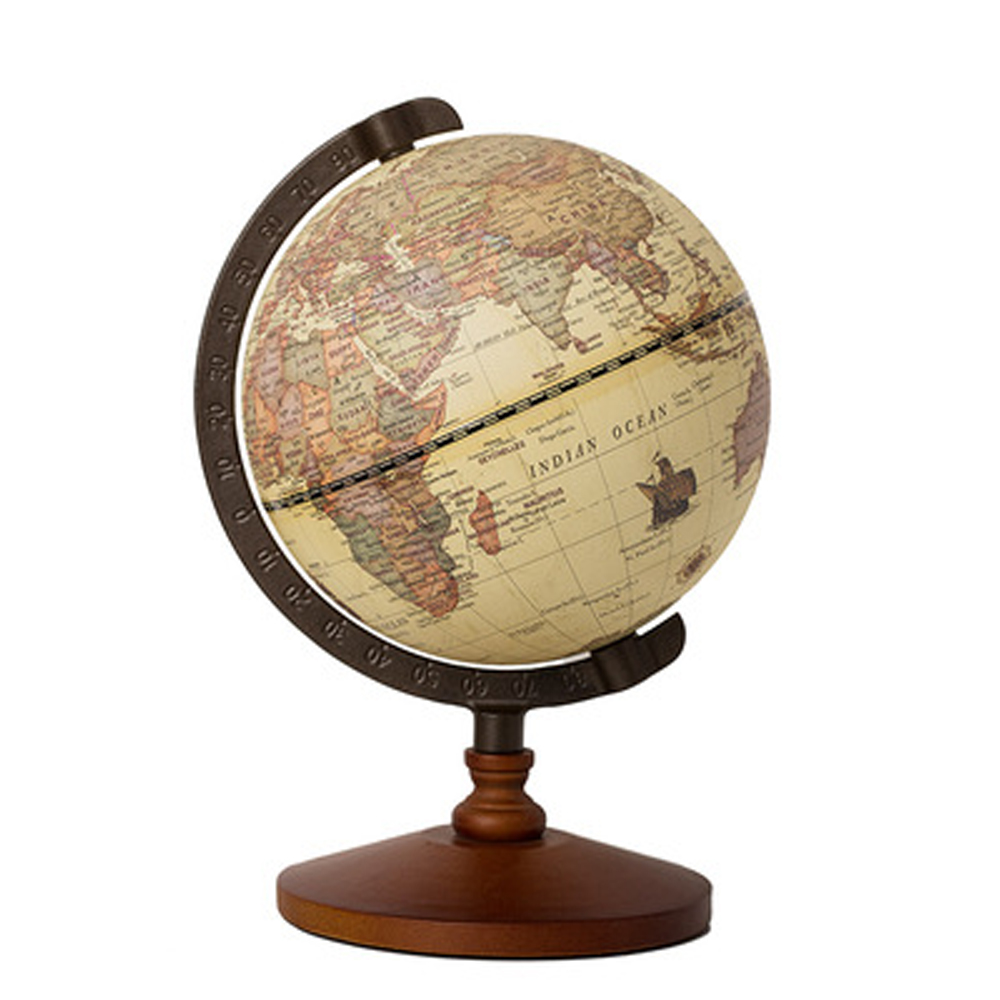 22cm 세계 글로브 지구지도 영어 레트로 목조 기지 지구 지구 지리 교육 장식 글로브 Bussiness 선물